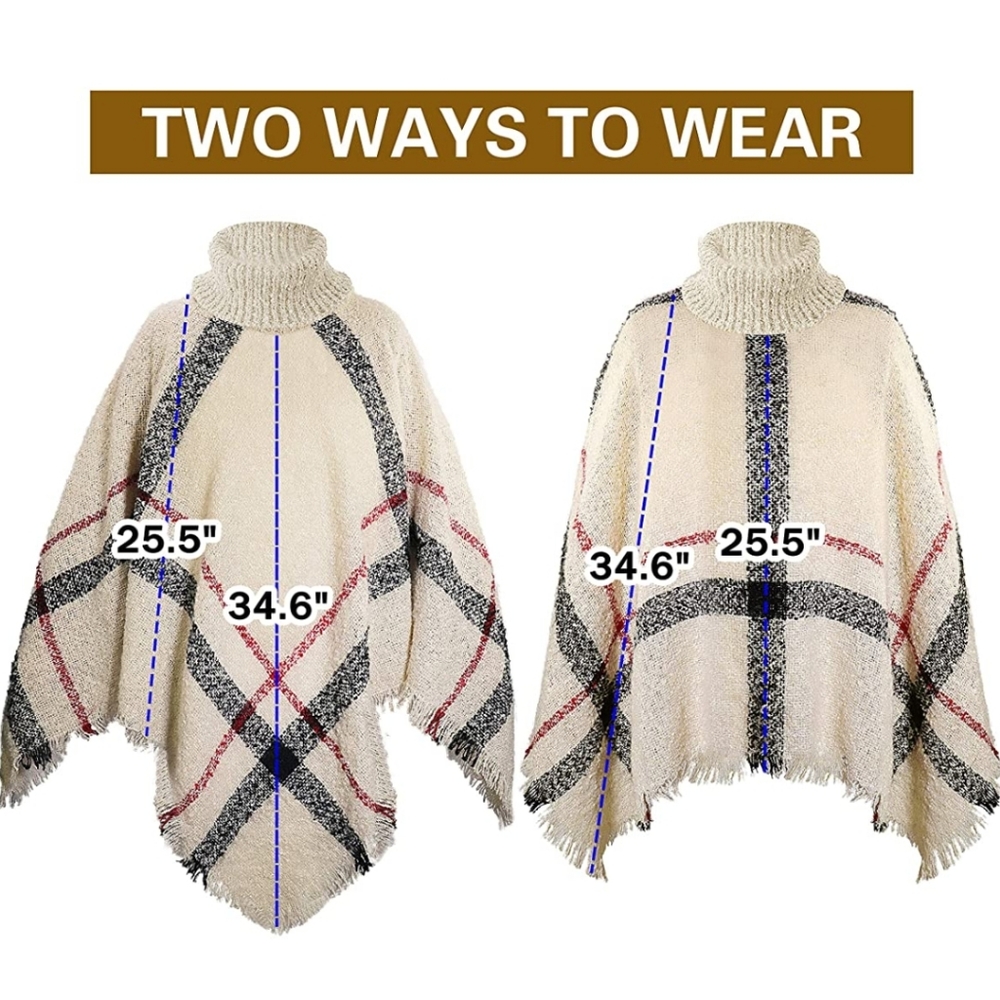 Turtleneck sweater poncho - Picture 4 of 9